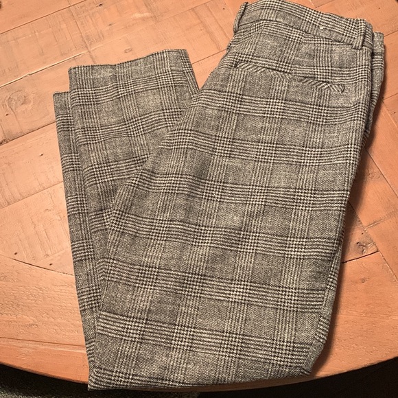 H&M Black Gray Crop Plaid Pants - Picture 4 of 5